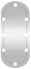 Espelho de parede oval com luzes LED 35x80 cm vidro
