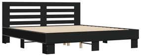 Estrutura de cama 180x200 cm derivados de madeira/metal preto