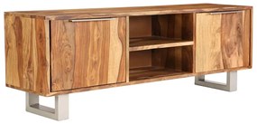 vidaXL Móvel TV madeira acácia maciça c/ acabamento mel 118x30x40 cm