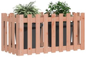 Canteiro elevado c/ design de cerca 100x50x70cm madeira douglas