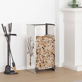 vidaXL Suporte para lenha 40x30x80 cm aço inoxidável