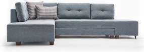 Sofá-Cama de Canto Manama – Azul Claro – 280x85x206 cm