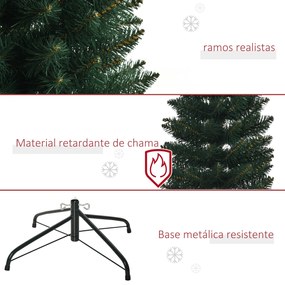 Árvore de Natal Artificial Altura 180cm com 380 Ramos de Folhas de PVC