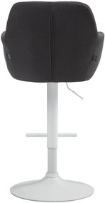 Banco de bar Natoma em tecido e com estrutura branca 57 x 97-118 x 59 cm Preto