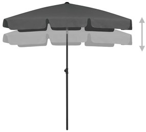 Guarda-sol de praia 180x120 cm antracite
