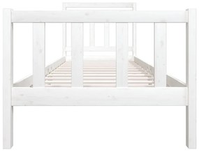 Estrutura de cama solteiro 90x190 cm madeira maciça branco