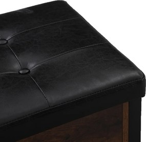 Banco armazenamento multifuncional 80 x 40 x 50 cm estilo industrial Castanho Vintage