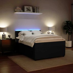 Cama com molas/colchão 160x200 cm veludo preto