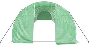 Estufa com estrutura de aço 48 m² 16x3x2 m verde