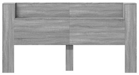 Armário de cabeceira c/ luzes LED 200x16,5x103,5cm cinza sonoma