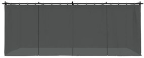 Gazebo com cortinas 6x3 m aço antracite