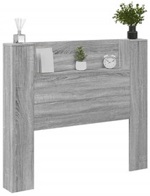 Armário de cabeceira c/ luzes LED 120x16,5x103,5cm cinza sonoma