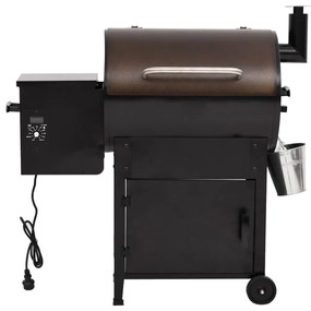 Grelhador a pellets com chaminé 104 cm ferro preto