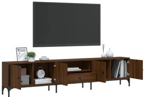 Móvel TV c/ gaveta 200x25x44cm deriv. madeira carvalho castanho