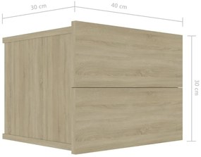 Mesas de cabeceira 2 pcs derivados madeira carvalho sonoma