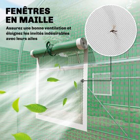 Estufa tipo túnel para jardim de 6 m², estufa tipo túnel para jardim com 200 x 300 x 200 cm, porta e 6 janelas, lona de PE de 140 g/m² verde