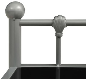 Mesa de cabeceira 45x34,5x60,5cm metal e vidro cinzento e preto
