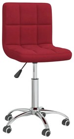 vidaXL Cadeira de jantar giratória tecido vermelho tinto