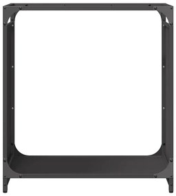 Suporte para lenha 60x28x65 cm aço laminado a frio preto
