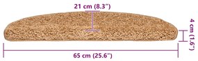 Tapetes de escada 30 pcs 65x21x4 cm bege