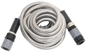 Mangueira jardim c/ pulverizador 0,6" 30 m aço inox. prateado