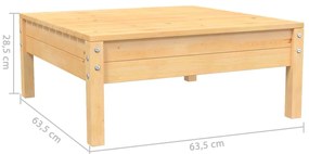 3 pcs conjunto lounge jardim c/ almofadões creme pinho maciço