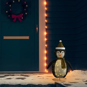 328500 vidaXL Pinguim de Natal decorativo com luz LED tecido de luxo 60 cm