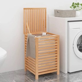 vidaXL Cesto para roupa suja 45x45x65 cm madeira de nogueira maciça
