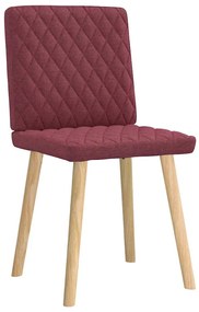 Cadeiras de jantar 2 pcs tecido vermelho tinto