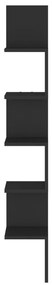 Estante de canto p/ parede 20x20x127,5 cm deriv. madeira preto
