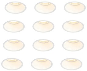 Conjunto de 12 Focos Embutidos Brancos GU10 50mm IP44 - Dept