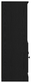 Armário Alto Carvalho Preto 132x35,5x103,5 cm Madeira de engenharia