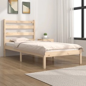 vidaXL Estrutura de cama solteiro 90x190 cm pinho maciço