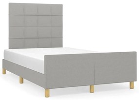 vidaXL Estrutura de cama sem colchão cinza claro tecido