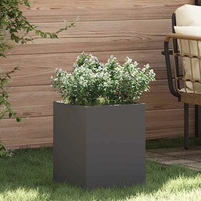 vidaXL Vaso de Jardim Preto 32 x 32 x 40 cm Aço laminado a frio