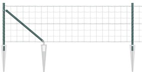Cerca Euro com 13 postes e espeto, 0,8 x 25m, em aço galvanizado verde