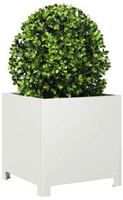 Vaso/floreira de jardim 2 pcs 40x40x40 cm aço branco