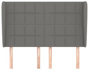 Cabeceira cama c/ abas tecido 147x23x118/128 cm cinzento-escuro