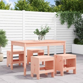 5 pcs conj. jantar p/ jardim madeira de douglas maciça