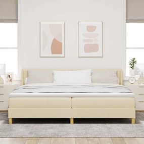 Cama Box com Colchão Creme, 200 x 200 cm, Tecido