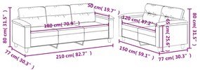 2 pcs conj. sofás c/ almofadões tecido microfibra cinza-escuro