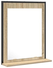 Espelho de Banheiro vidaXL com Prateleira Carvalho Sonoma 50x12x60 cm