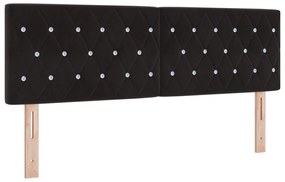 Cama Box Spring vidaXL com Colchão Preto 140x200 cm Veludo