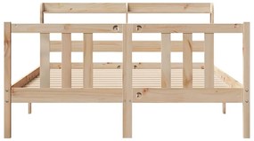 Estrutura cama c/ cabeceira 135x190 cm pinho maciço