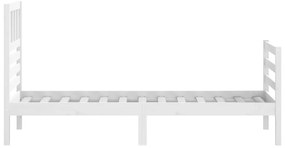 Estrutura cama pequena solteiro 75x190 cm madeira maciça branco