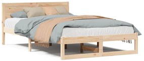 Estrutura de Cama Natural Madeira de Pinho Sólida 120 x 200 cm