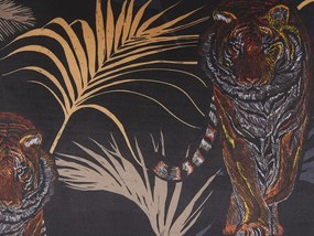 Conjunto de 2 almofadas decorativas pretas motivo tigre 45 x 45 cm RAMTEK Beliani