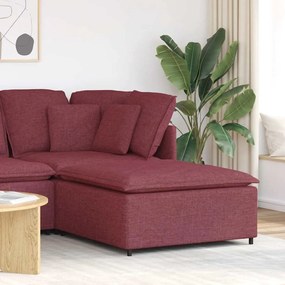 vidaXL Módulo de pufe modular para sofá vinho tinto 100x100x48 cm