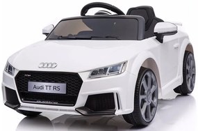 Audi TT RS 12v, Carro elétrico infantil módulo de música, assento de couro, pneus de borracha EVA Branco