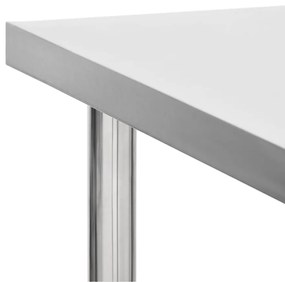 Mesa de trabalho de cozinha com rodas aço inoxidável 80x60x85cm